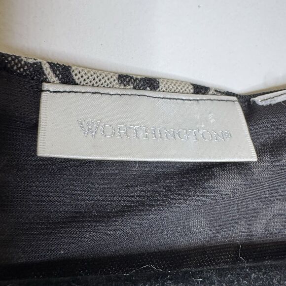 Vtg Y2K Art Deco Black White Sheer Mesh Faux Wrap V-Neck Top Whimsygoth Fairy XL - Picture 8 of 8